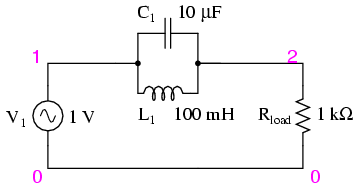 Parallel resonant band-stop filter