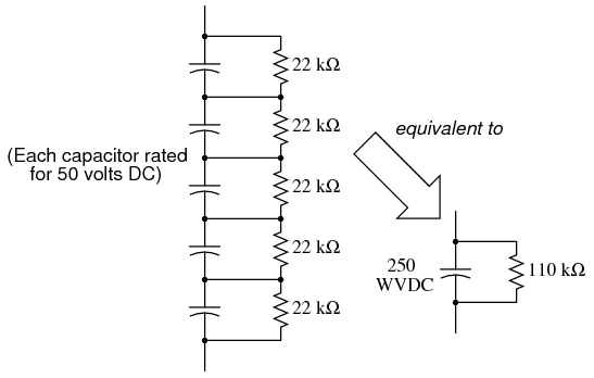 five-capacitor network