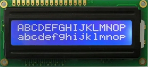 Figure 2. 1602 LCD with blue backlight and white characters.