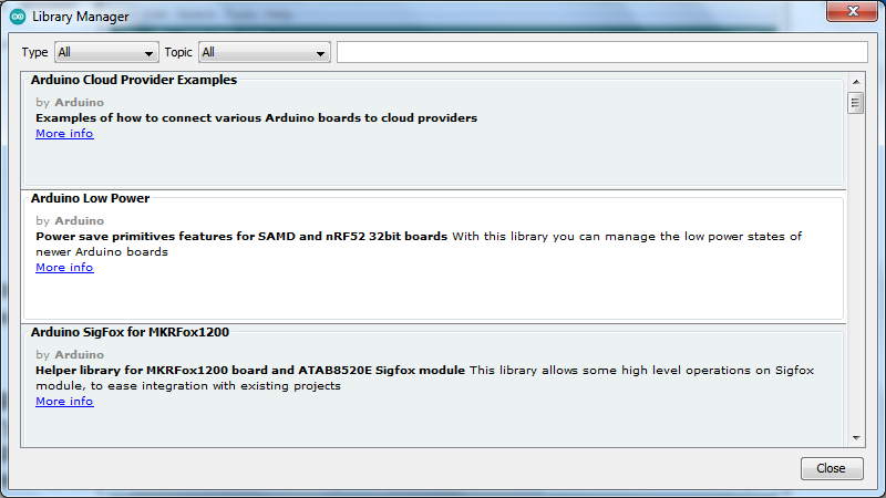 Figure 5 - Arduino Library Manager