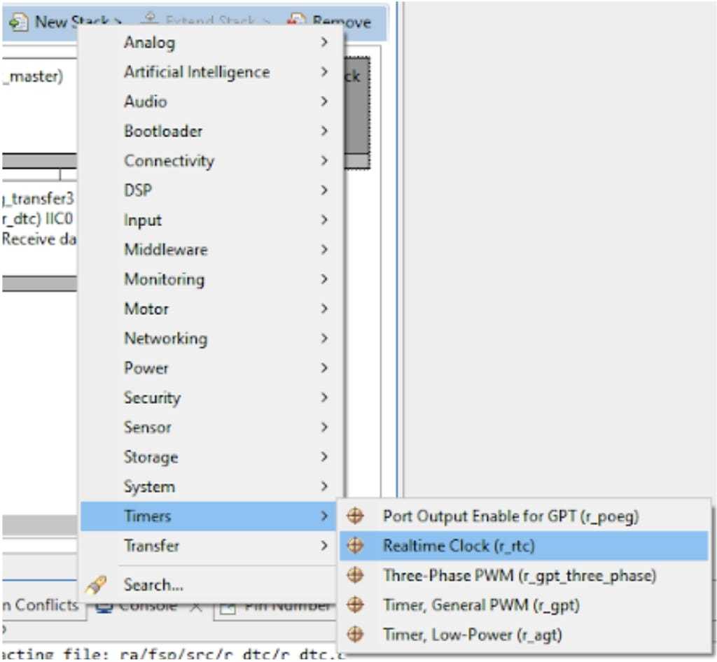 RTC stack selection