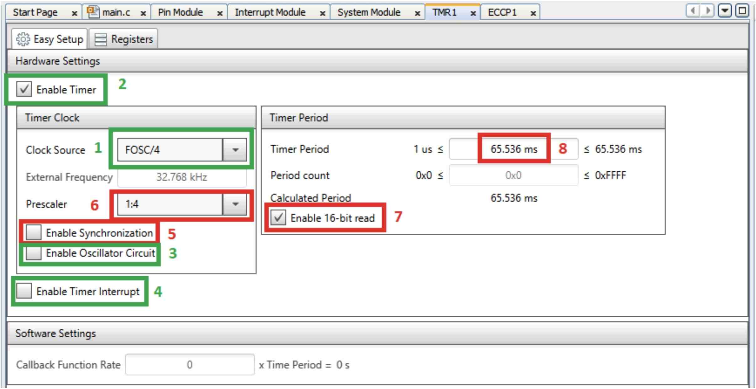 Timer1 configuration Timer1 configuration