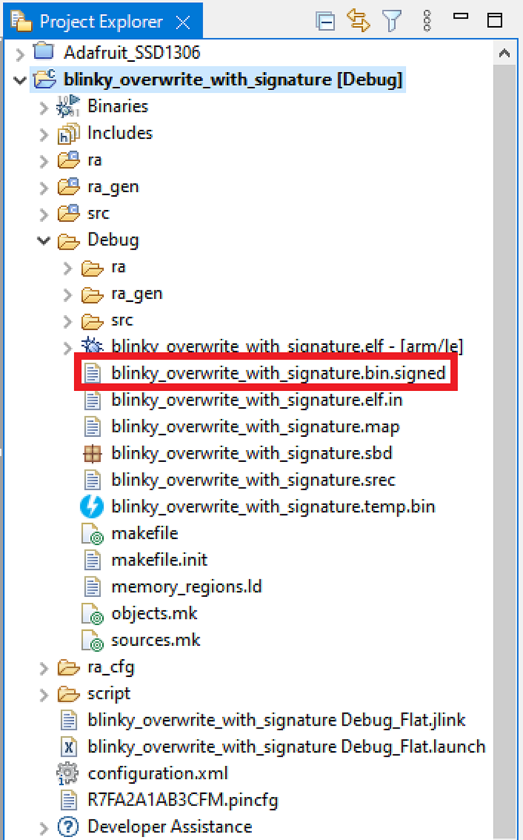 Figure 40 - User’s application has been signed by the bootloader application Figure 40 - User’s application has been signed by the bootloader application