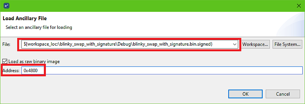 Figure 19 - Loading the user’s application to the primary slot Figure 19 - Loading the user’s application to the primary slot