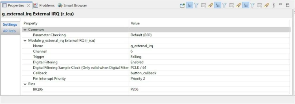 Figure 9 - External IRQ Properties Figure 9 - External IRQ Properties