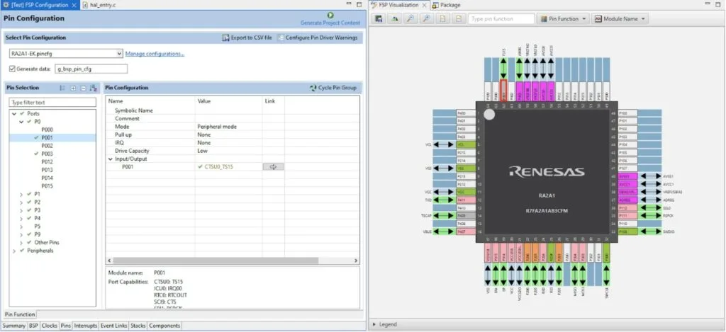 Figure 8 - Pins Tab of the FSP Configuration Figure 8 - Pins Tab of the FSP Configuration