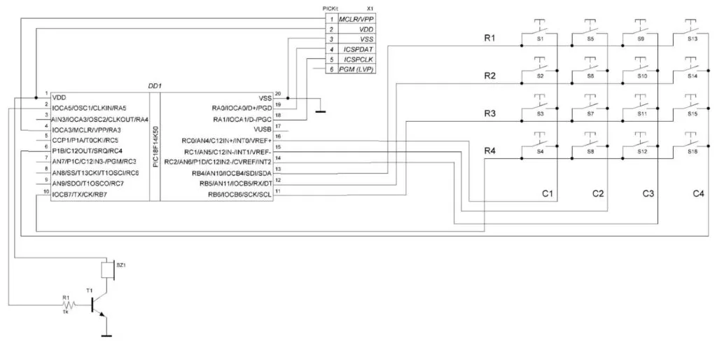 matrix keypad passive buzzer schematic diagram matrix keypad passive buzzer schematic diagram