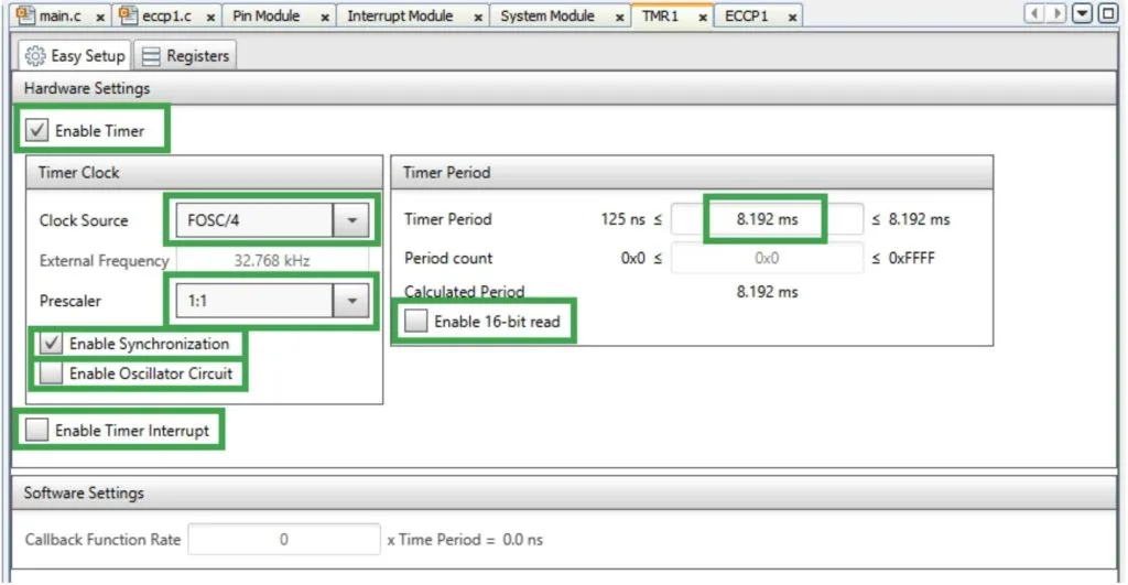 Timer1 configuration Timer1 configuration