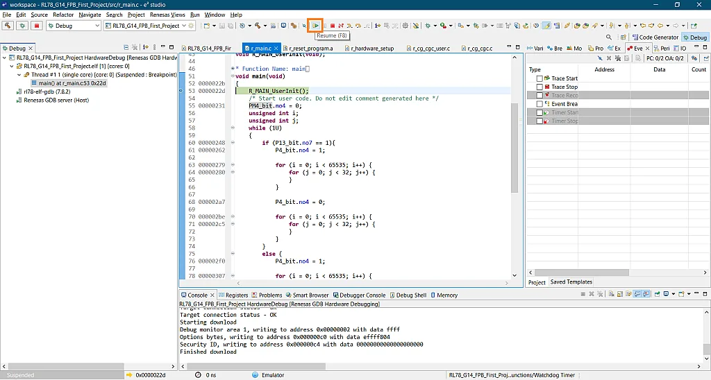 Figure 52. Resume (F8 function key) Button. Figure 52. Resume (F8 function key) Button.
