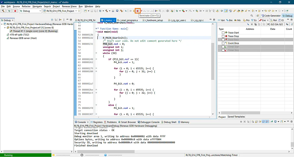 Figure 53. Terminate Debugging. Figure 53. Terminate Debugging.