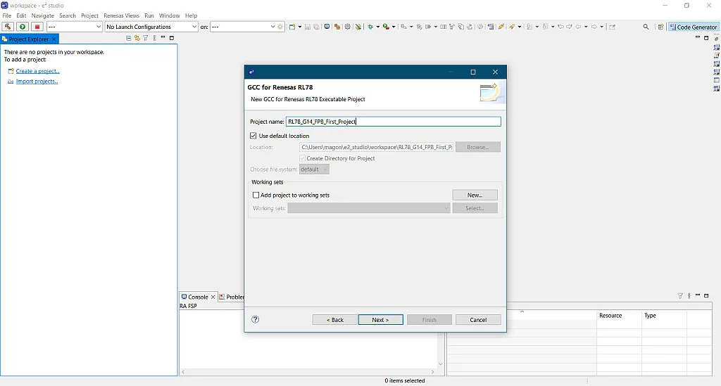 Figure 24. Renesas RL78 Project Name. Figure 24. Renesas RL78 Project Name.