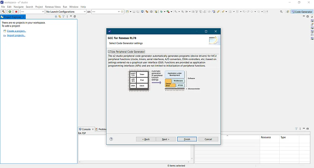 Figure 29. Including Peripheral Code Generator in the Project. Figure 29. Including Peripheral Code Generator in the Project.