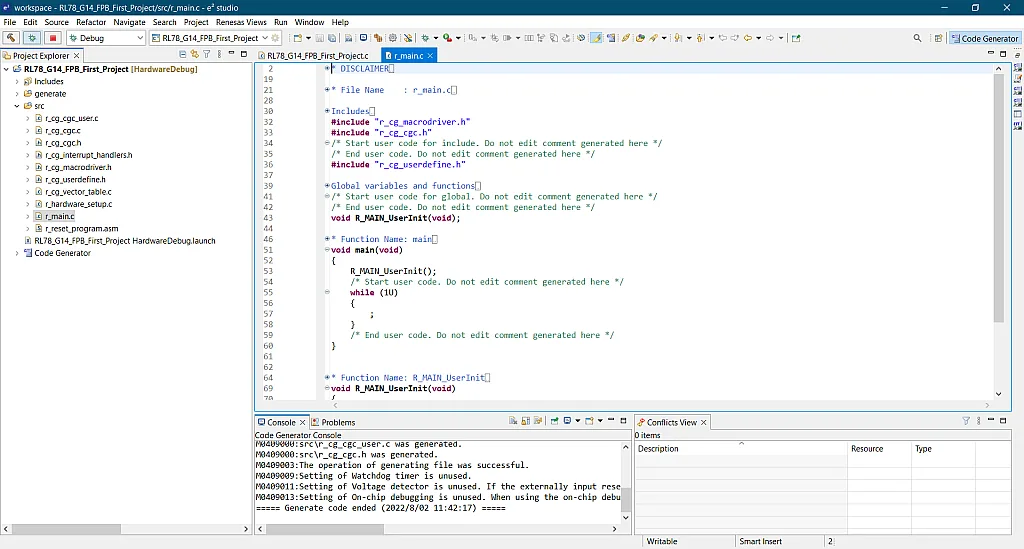 Figure 39. Opening r_main.c File. Figure 39. Opening r_main.c File.