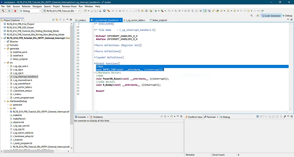 Figure 13. Declaring Interrupt Handlers using attribute pragma. Figure 13. Declaring Interrupt Handlers using attribute pragma.