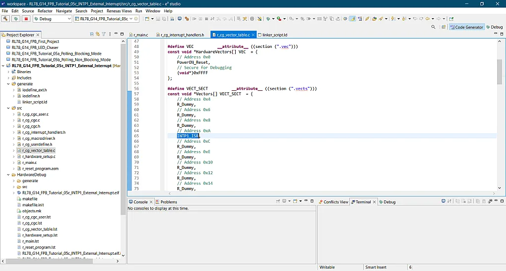 Figure 14. Declaring Interrupt Vector Table. Figure 14. Declaring Interrupt Vector Table.