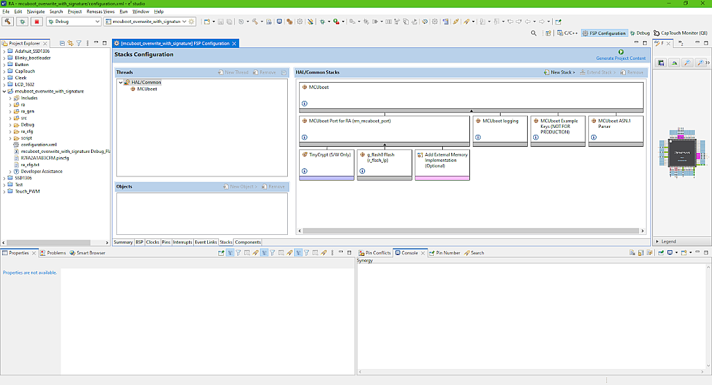 Figure 13 - MCUboot stack after the configuration Figure 13 - MCUboot stack after the configuration