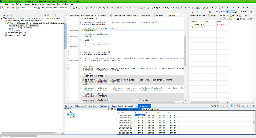 Figure 49 - Content of the primary slot before downloading the application image Figure 49 - Content of the primary slot before downloading the application image