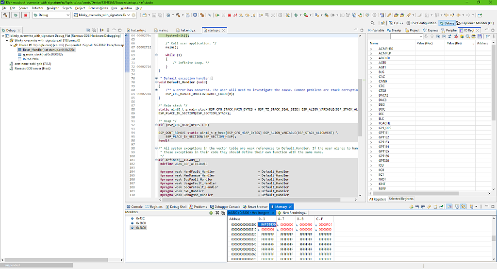Figure 57 - Content of the secondary slot before running the bootloader Figure 57 - Content of the secondary slot before running the bootloader