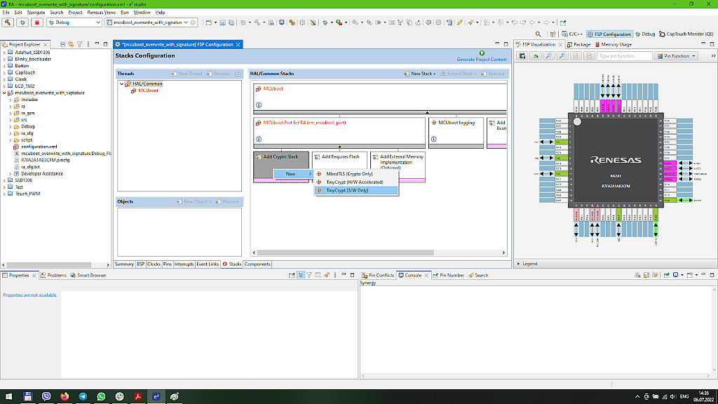Figure 8 - Adding the Crypto Stack Figure 8 - Adding the Crypto Stack