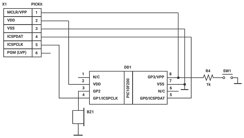 Figure 2 - The schematic diagram of the doorbell. Figure 2 - The schematic diagram of the doorbell.