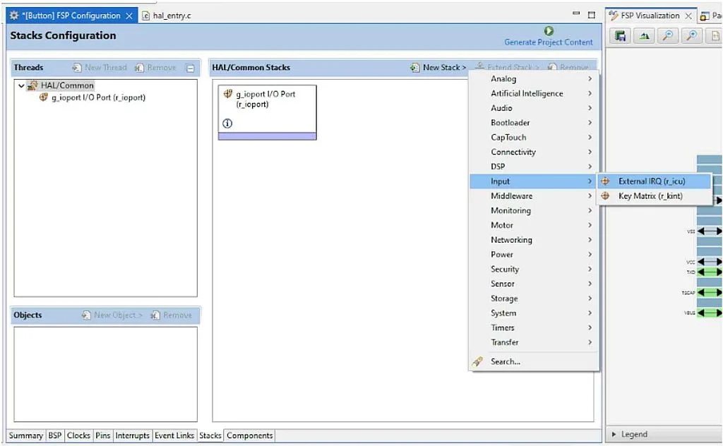 Figure 8 - Selection of the External Interrupt Stack Figure 8 - Selection of the External Interrupt Stack