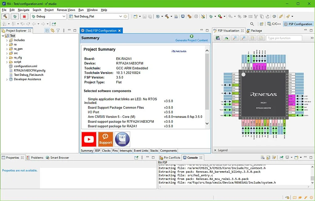 Figure 21 - Opened Project with FSP Configuration Perspective Figure 21 - Opened Project with FSP Configuration Perspective
