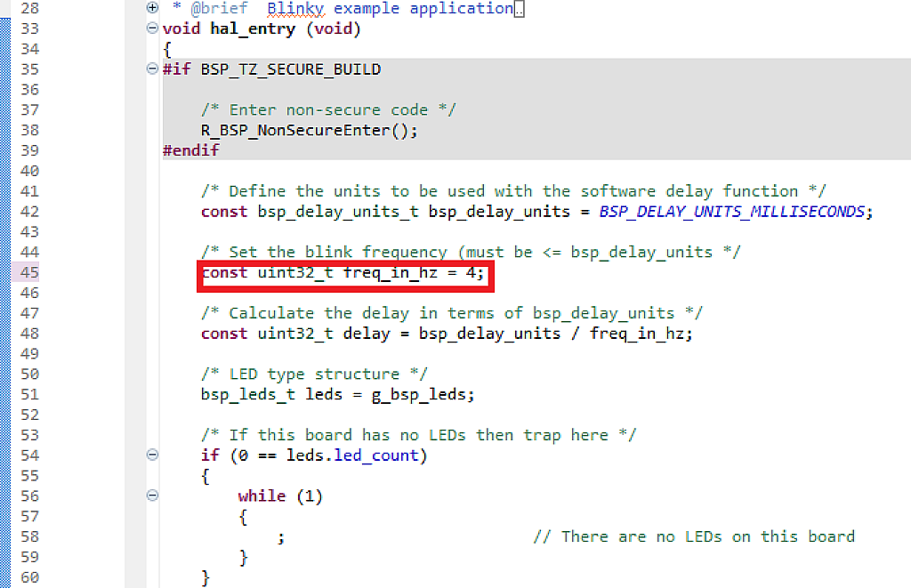 Figure 55 - Change in the “blinky_overwrite_with_signature” application Figure 55 - Change in the “blinky_overwrite_with_signature” application
