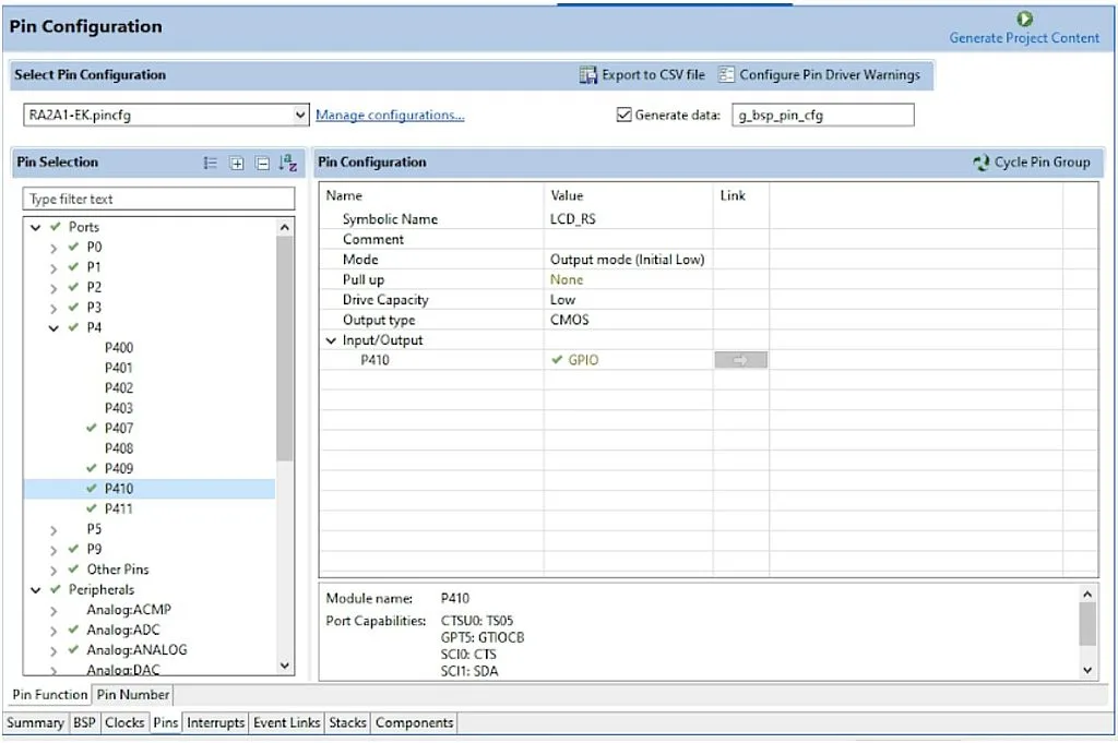 P410 pin configuration P410 pin configuration