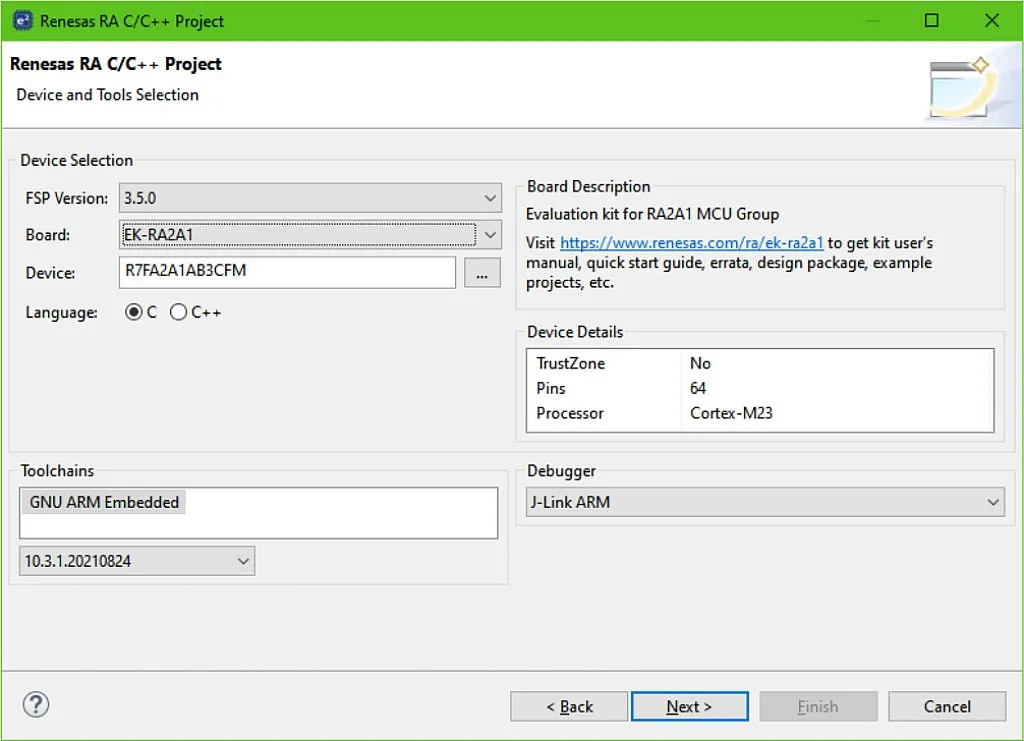 Figure 16 - Device and Tools Selection Figure 16 - Device and Tools Selection