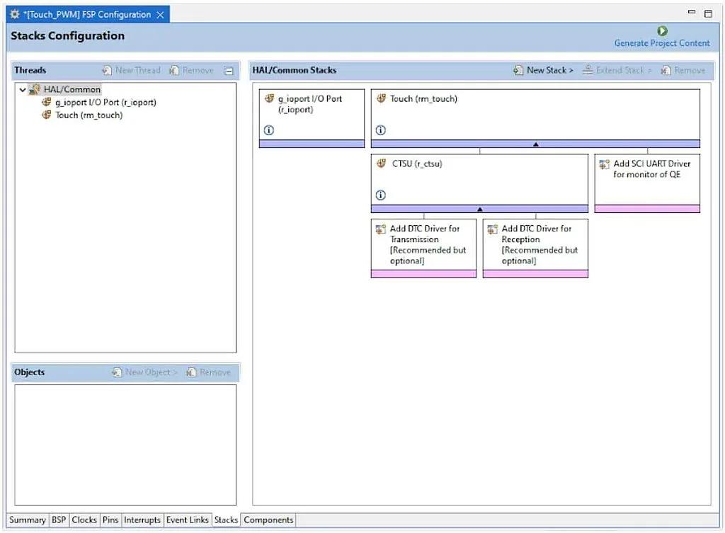 Stacks configurator after adding touch module Stacks configurator after adding touch module