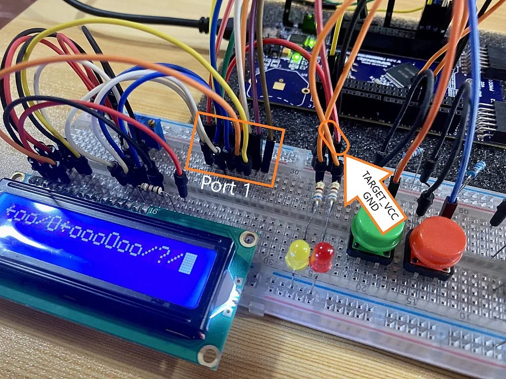 RL78/G14 FPB and 1602 LCD connection. RL78/G14 FPB and 1602 LCD connection.