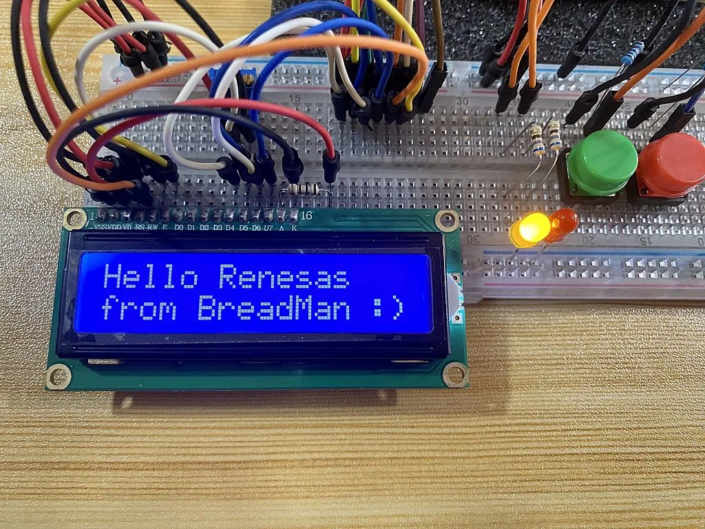 RL78/G14 FPB and 1602 LCD Sample Code Output. RL78/G14 FPB and 1602 LCD Sample Code Output.
