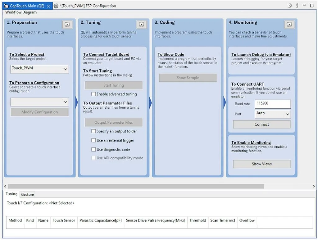 Cap Touch main QE window Cap Touch main QE window