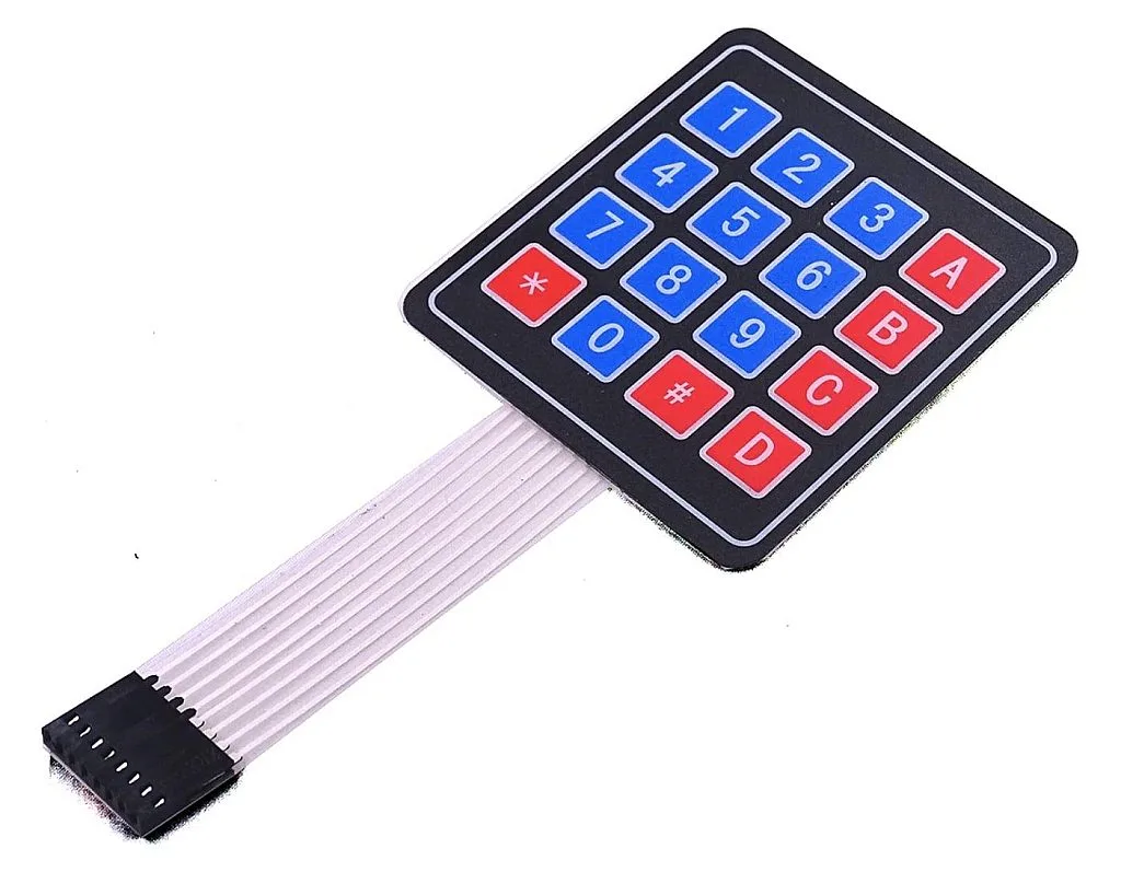 Keypad with membrane switches Keypad with membrane switches