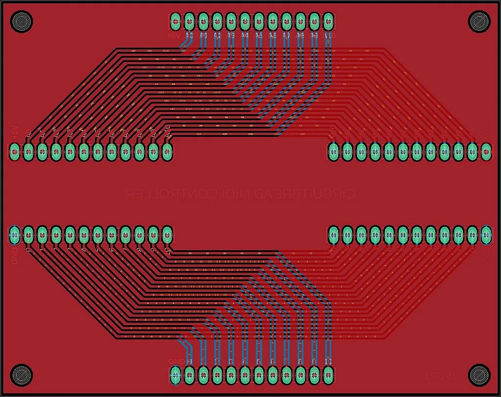 MIDI Controller Knobs and Buttons Bottom PCB MIDI Controller Knobs and Buttons Bottom PCB
