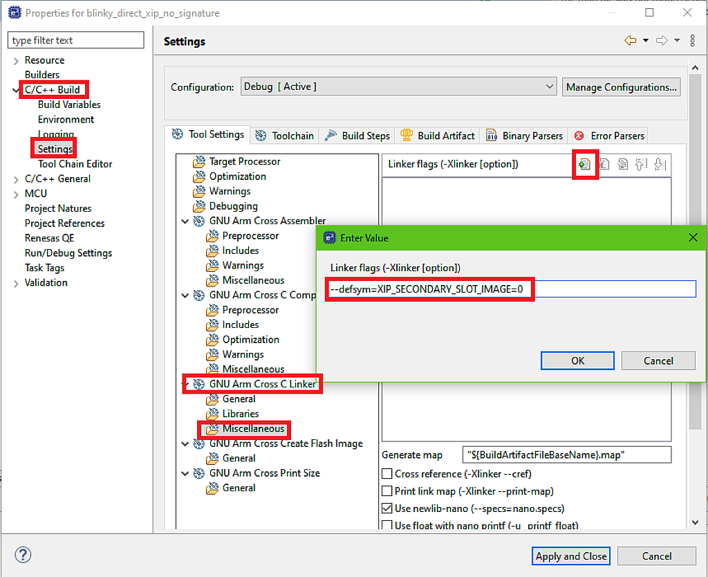 Adding the “XIP_SECONDARY_SLOT_IMAGE” macro Adding the “XIP_SECONDARY_SLOT_IMAGE” macro