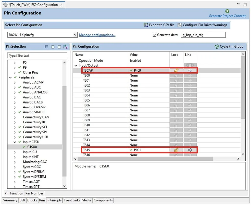 CTSU module configuration CTSU module configuration