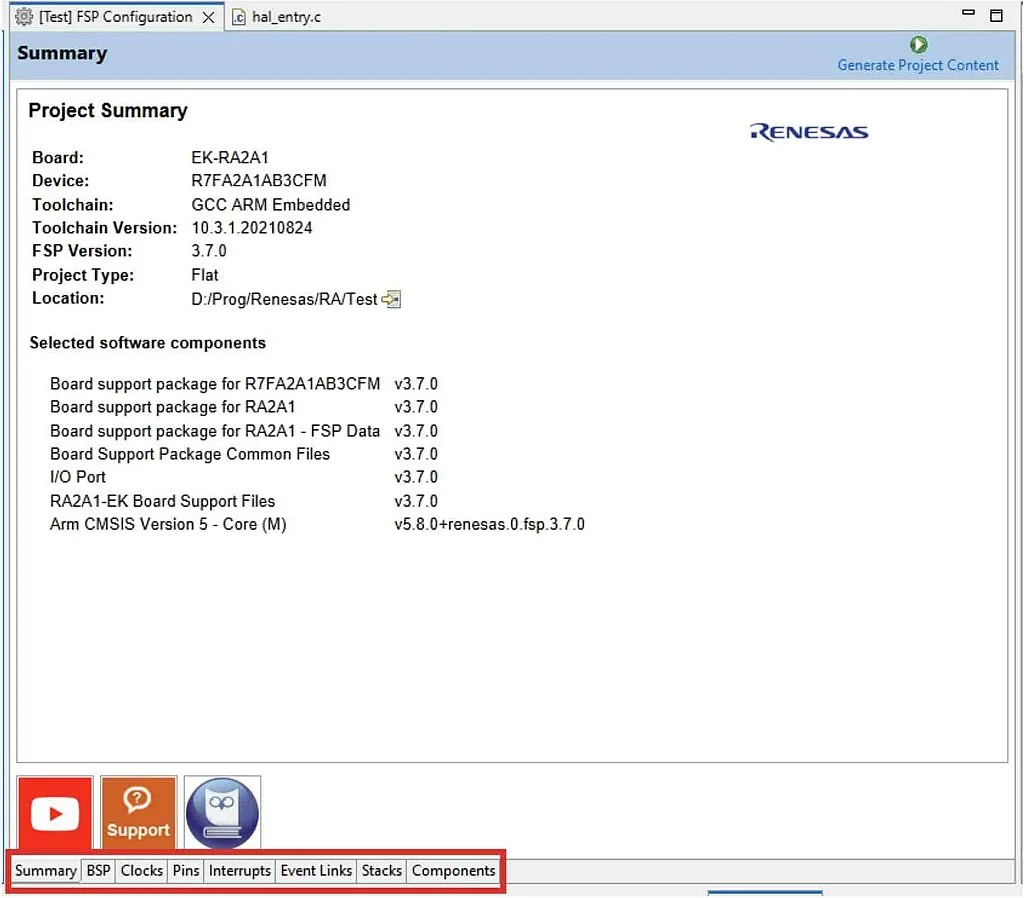 Figure 5 - Tabs of the FSP Configuration Figure 5 - Tabs of the FSP Configuration
