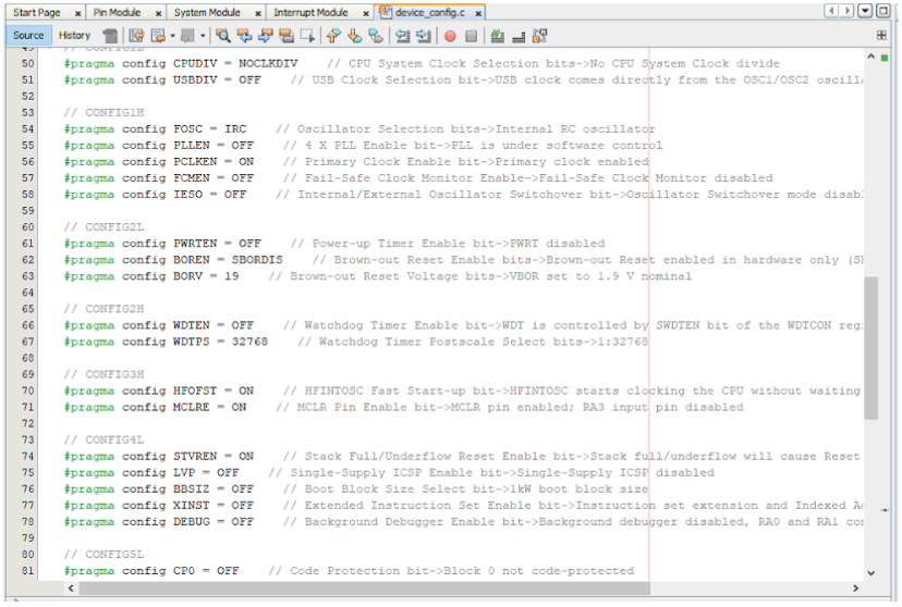 Figure 15 - “device_config.c” file