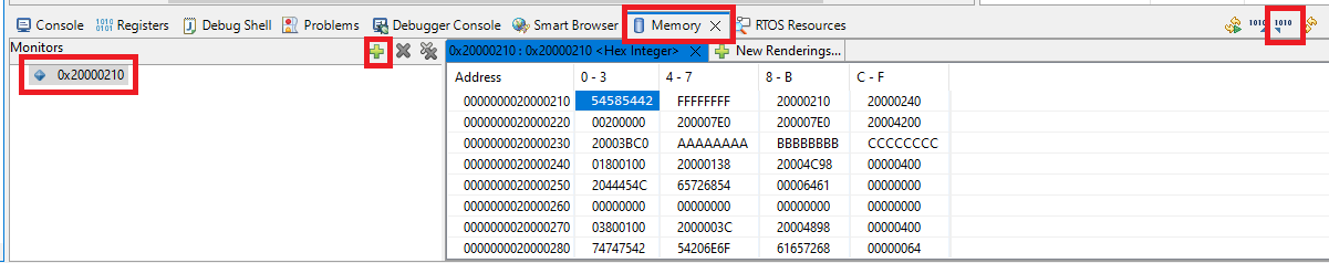 Viewing the content of the TraceX buffer