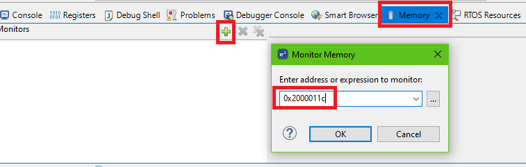 Adding new address to the Memory view