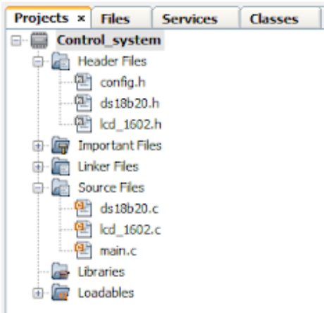 Project structure PIC18 Project structure PIC18
